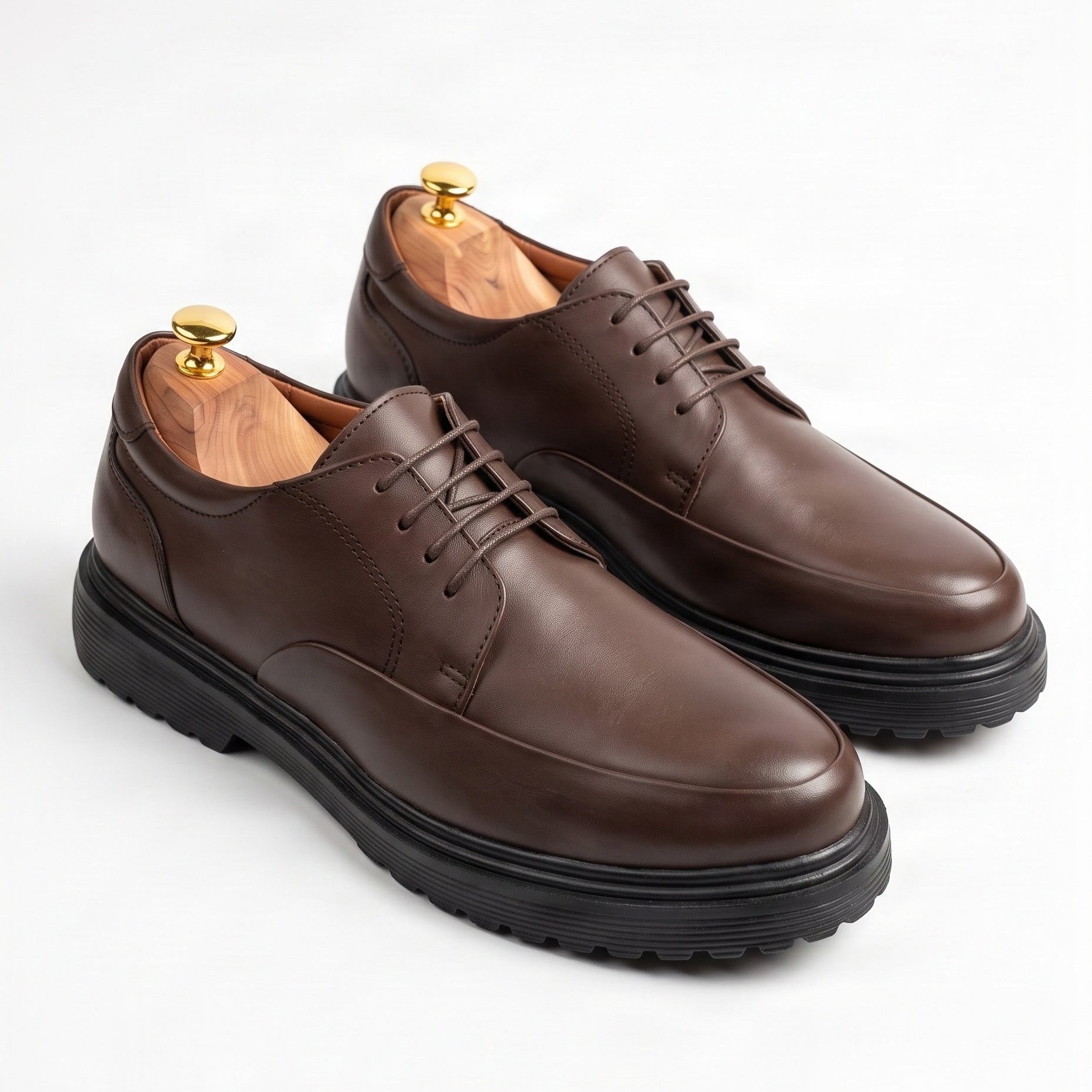 "Alpha Step" - Chaussure Derby Robuste en Cuir Véritable