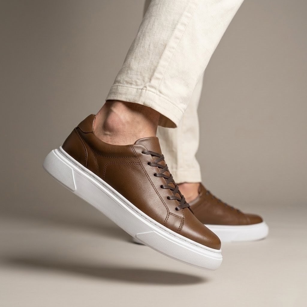 Basket homme en cuir vue 3 - BLISS